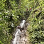 'Waterfall Rappel': Climbing down a waterfall