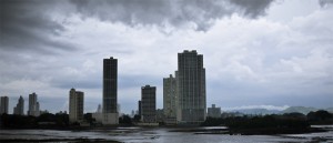Farewell cloudy Panama City