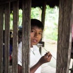 Some curious kid in one of the villages we visited in the jungle