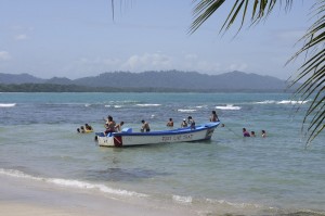 Some kids had great fun playing with this boat at Puerto Viejo