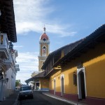 The street of our hostel in Granada, Nicaragua